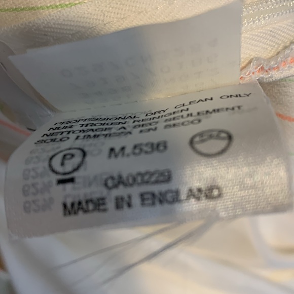 80s Aquascutum NWT Deadstlock linen cotton Pencil Skirt Lime Green Pinstripe - Picture 10 of 11